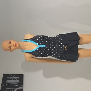 Tommy Hilfiger Black and Blue Polka Dot One Piece Swimsuit